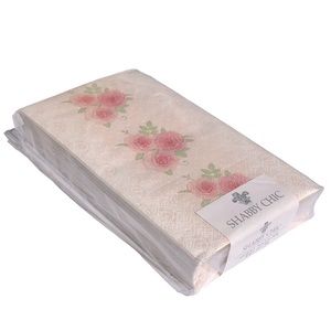 Shabby Chic Lace & Roses Pastel Guest Towels Hostess Dinner Paper Napkins, 40 ct